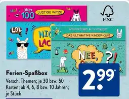 Aldi Süd Ferien-Spaẞbox Angebot