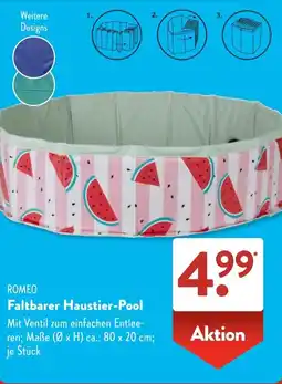 Aldi Süd ROMEO Faltbarer Haustier-Pool Angebot