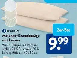 Aldi Süd NOVITESSE Melange-Kissenbezüge mit Leinen Angebot