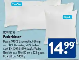 Aldi Süd NOVITESSE Federkissen Angebot