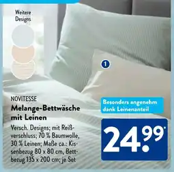 Aldi Süd NOVITESSE Melange-Bettwäsche mit Leinen Angebot