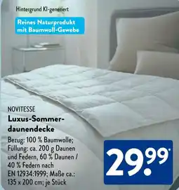 Aldi Süd NOVITESSE Luxus-Sommerdaunendecke Angebot