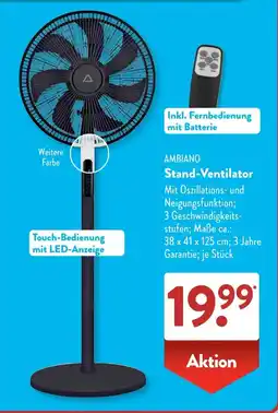 Aldi Süd AMBIANO Stand-Ventilator Angebot