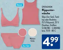 Aldi Süd UP2FASHION Rippunterwäsche Angebot