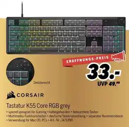 MEDIMAX CORSAIR Tastatur K55 Core RGB grey Angebot