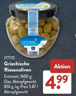 Aldi Süd LYTTOS Griechische Riesenoliven Angebot