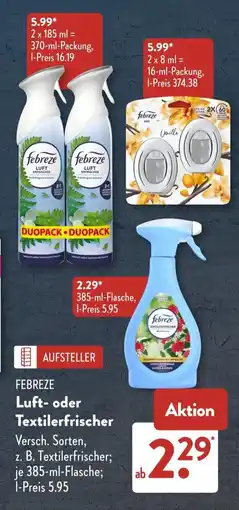 Aldi Süd FEBREZE Luft- oder Textilerfrischer Angebot