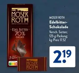 Aldi Süd MOSER ROTH Edelbitter- Schokolade Angebot