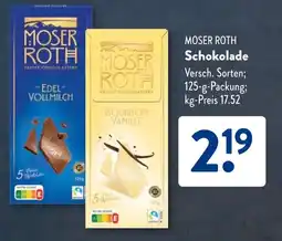 Aldi Süd MOSER ROTH Schokolade Angebot