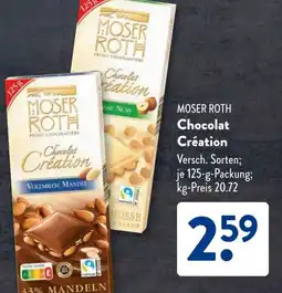 Aldi Süd MOSER ROTH Chocolat Création Angebot