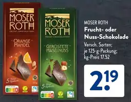 Aldi Süd MOSER ROTH Frucht- oder Nuss-Schokolade Angebot