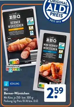Aldi Süd BBQ Berner-Würstchen Angebot