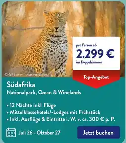 Aldi Süd Südafrika Nationalpark, Ozean & Winelands Angebot
