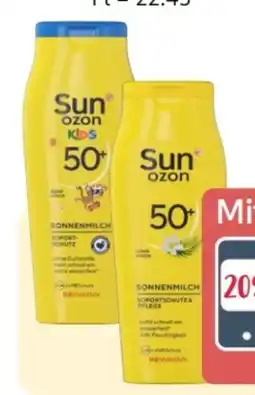 Rossmann Sunozon Sonnenmilch Kids LSF 50 + Angebot