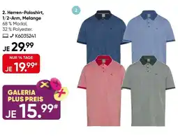 Galeria Herren-Poloshirt, 1/2-Arm, Melange Angebot