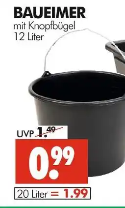 Wreesmann Baueimer mit knopfbügel 12 liter Angebot