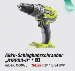 toom Baumarkt Ryobi akku-schlagbohrschrauber r18pd3-0 Angebot