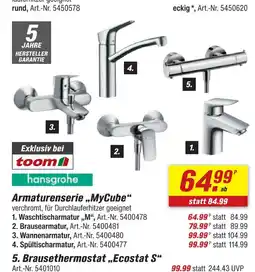 toom Baumarkt Hansgrohe waschtischarmatur „m“ Angebot