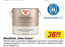 toom Baumarkt Alpina wandfarbe „feine farben“ Angebot