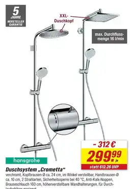 toom Baumarkt Hansgrohe duschsystem crometta Angebot