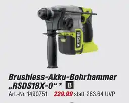 toom Baumarkt Ryobi brushless-akku-bohrhammer rsds18x-0 Angebot
