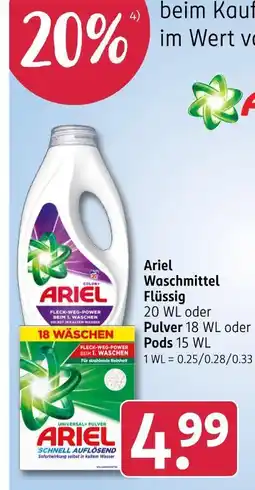 Rossmann Ariel waschmittel flüssig Angebot