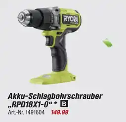 toom Baumarkt Ryobi akku-schlagbohrschrauber rpd18x1-0 Angebot