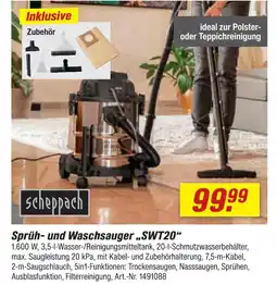 toom Baumarkt Scheppach sprüh- und waschsauger swt20 Angebot