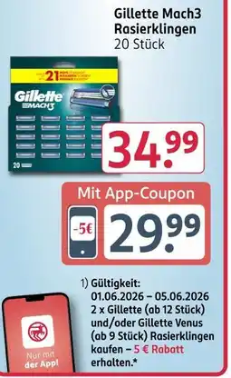 Rossmann Gillette mach3 rasierklingen Angebot
