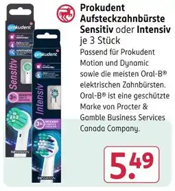 Rossmann Prokudent aufsteckzahnbürste sensitiv oder intensiv Angebot
