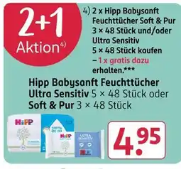Rossmann Hipp babysanft feuchttücher ultra sensitiv oder soft & pur Angebot