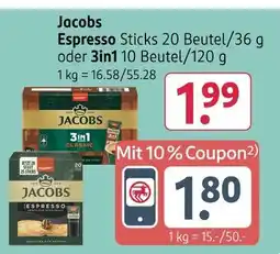 Rossmann Jacobs espresso sticks oder 3in1 Angebot