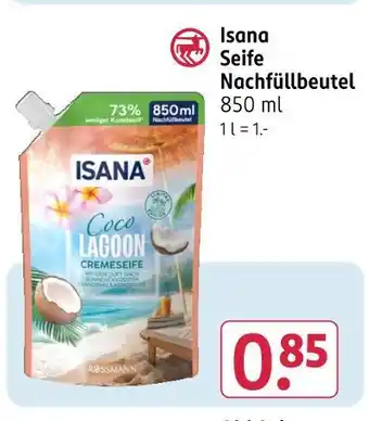 Rossmann Isana seife nachfüllbeutel Angebot