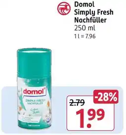 Rossmann Domol simply fresh nachfüller Angebot