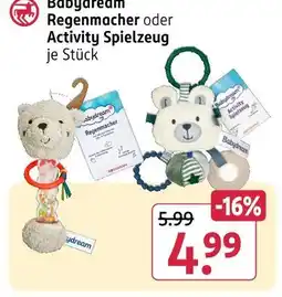 Rossmann Babydream regenmacher oder activity spielzeug Angebot