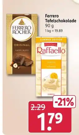 Rossmann Ferrero tafelschokolade Angebot