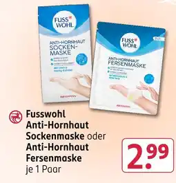 Rossmann Fusswohl anti-hornhaut sockenmaske oder fersenmaske Angebot