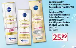 Rossmann Nivea luminous630° anti-pigmentflecken tagespflege fluid lsf 50 Angebot