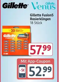 Rossmann Gillette fusion5 rasierklingen Angebot