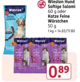 Rossmann Winston hund saftige salami oder katze feine würstchen Angebot