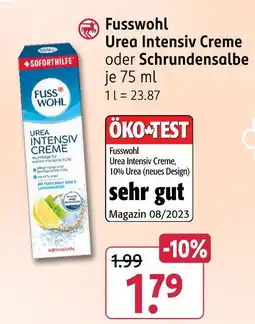 Rossmann Fusswohl urea intensiv creme Angebot