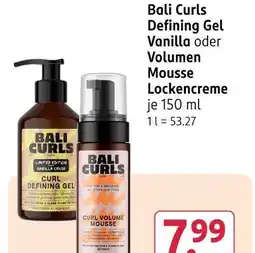 Rossmann Bali curls defining gel vanilla oder volumen mousse lockencreme Angebot