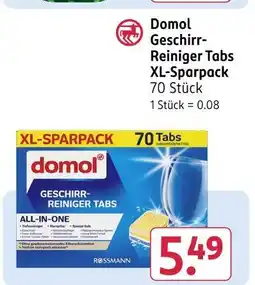 Rossmann Domol geschirr-reiniger tabs xl-sparpack Angebot