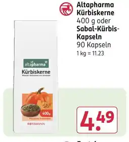 Rossmann Altapharma kürbiskerne Angebot
