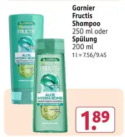 Rossmann Garnier fructis shampoo oder spülung Angebot
