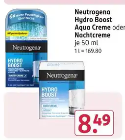 Rossmann Neutrogena hydro boost aqua creme oder nachtcreme Angebot