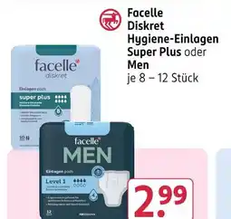 Rossmann Facelle diskret hygiene-einlagen super plus oder men Angebot