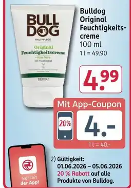 Rossmann Bulldog original feuchtigkeitscreme Angebot
