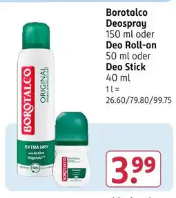 Rossmann Borotalco deospray Angebot