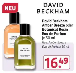 Rossmann David beckham amber breeze oder botanical resin eau de parfum Angebot